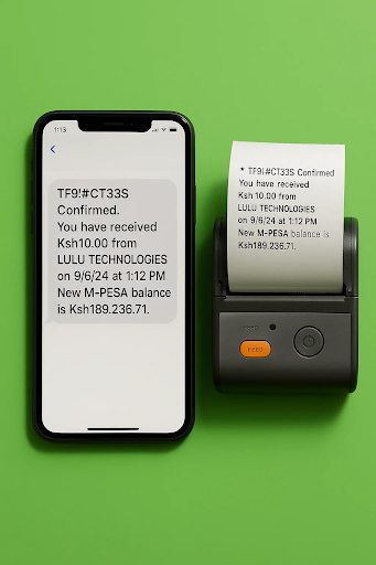Bluetooth printer in use